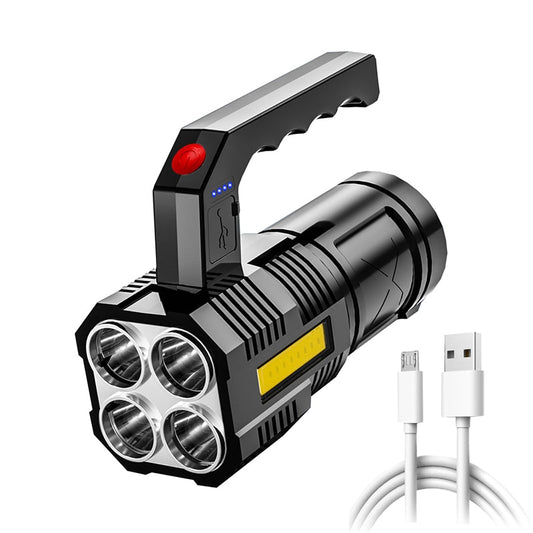 High Power Led Flashlights Four Heads Powerful Flashlight USB Rechargeable Led Flashlight Camping Ultra Bright Torch Flightlight