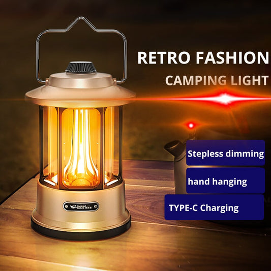 Brightest Vintage Metal Hanging Lanterns 10000mAh Warm Light Led Camping Lantern Rechargeable Lightweight Tent Light For Outdoor