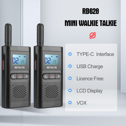 Retevis Mini Walkie Talkie Rechargeable Walkie-Talkie 2 pcs included PTT PMR446 Long Range Portable Two-way Radios For Hunting