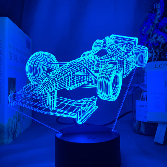 3D Formule-1 Illusie Lamp | incl. 7 Kleuren Modus!