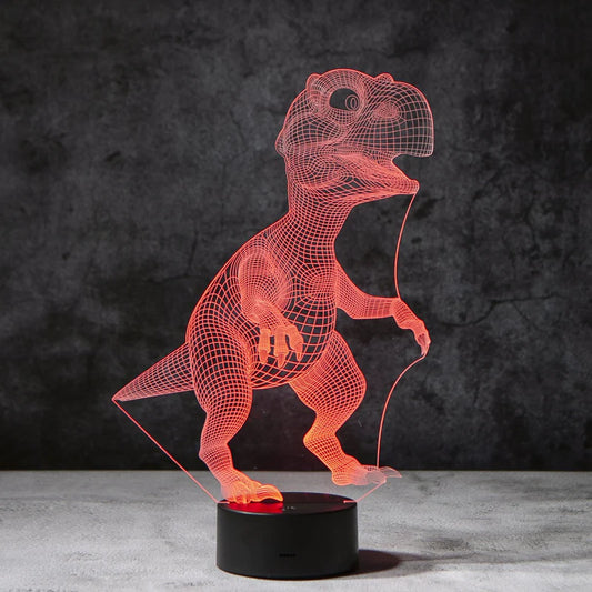 3D Dinosaurus Illusie Lamp | incl. 7 Kleuren Modus!