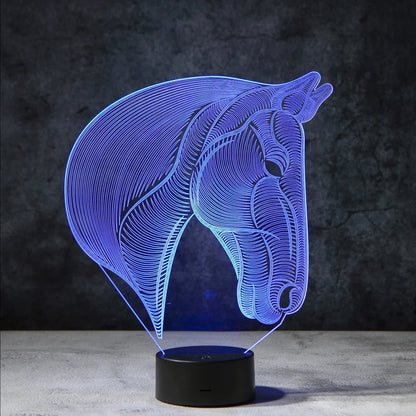 3D Paard Illusie Lamp | incl. 7 Kleuren Modus!