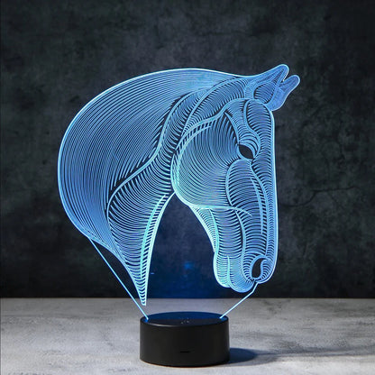 3D Paard Illusie Lamp | incl. 7 Kleuren Modus!