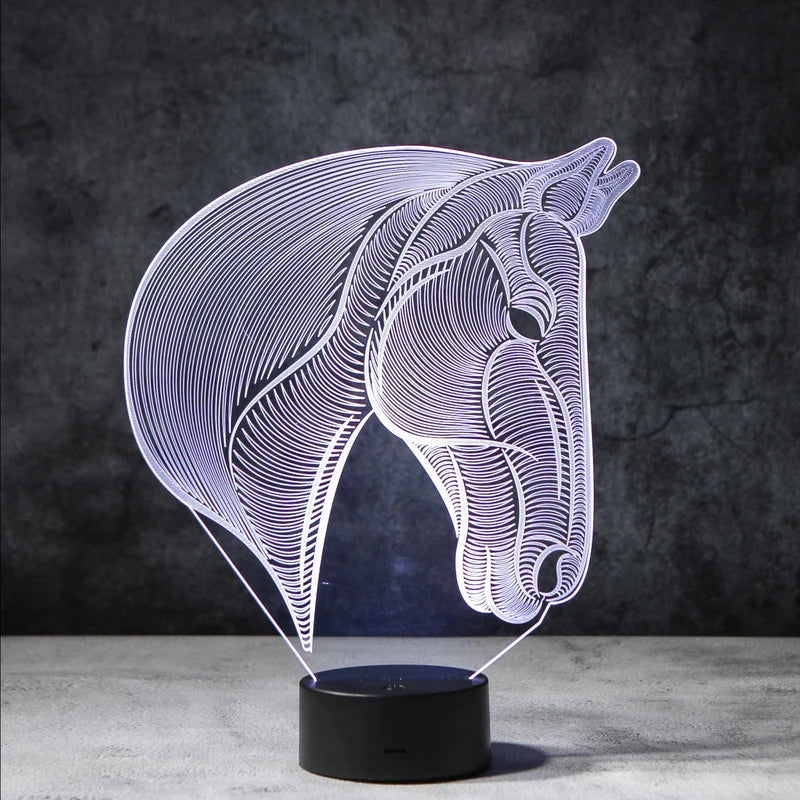 3D Paard Illusie Lamp | incl. 7 Kleuren Modus!