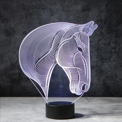 3D Paard Illusie Lamp | incl. 7 Kleuren Modus!