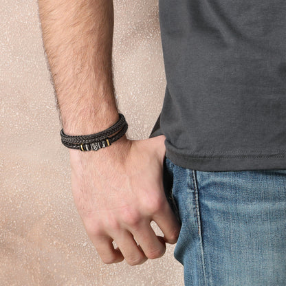 Voor Mijn Zoon "Love You Forever" Leren Armband