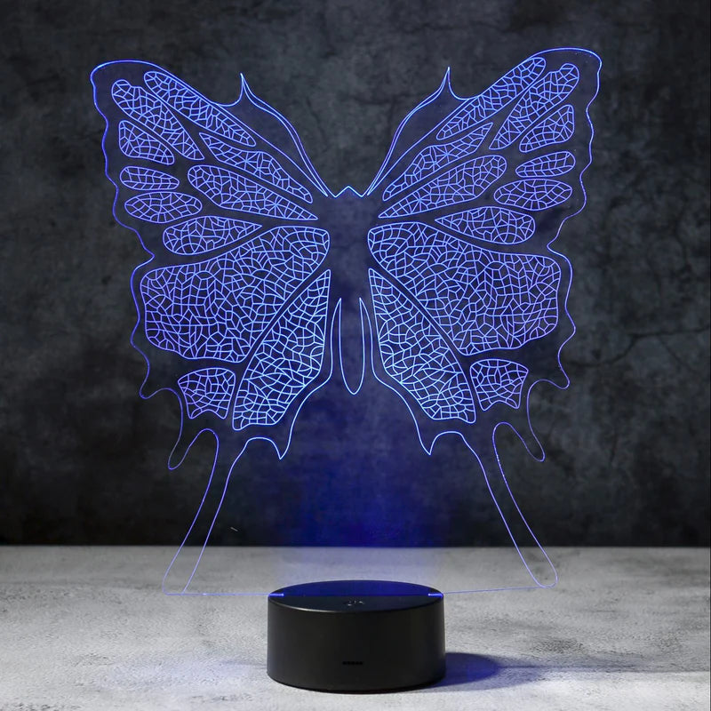 3D Vlinder Illusie Lamp | incl. 7 Kleuren Modus!